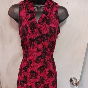 Just...Taylor Red and Black Floral Dress
